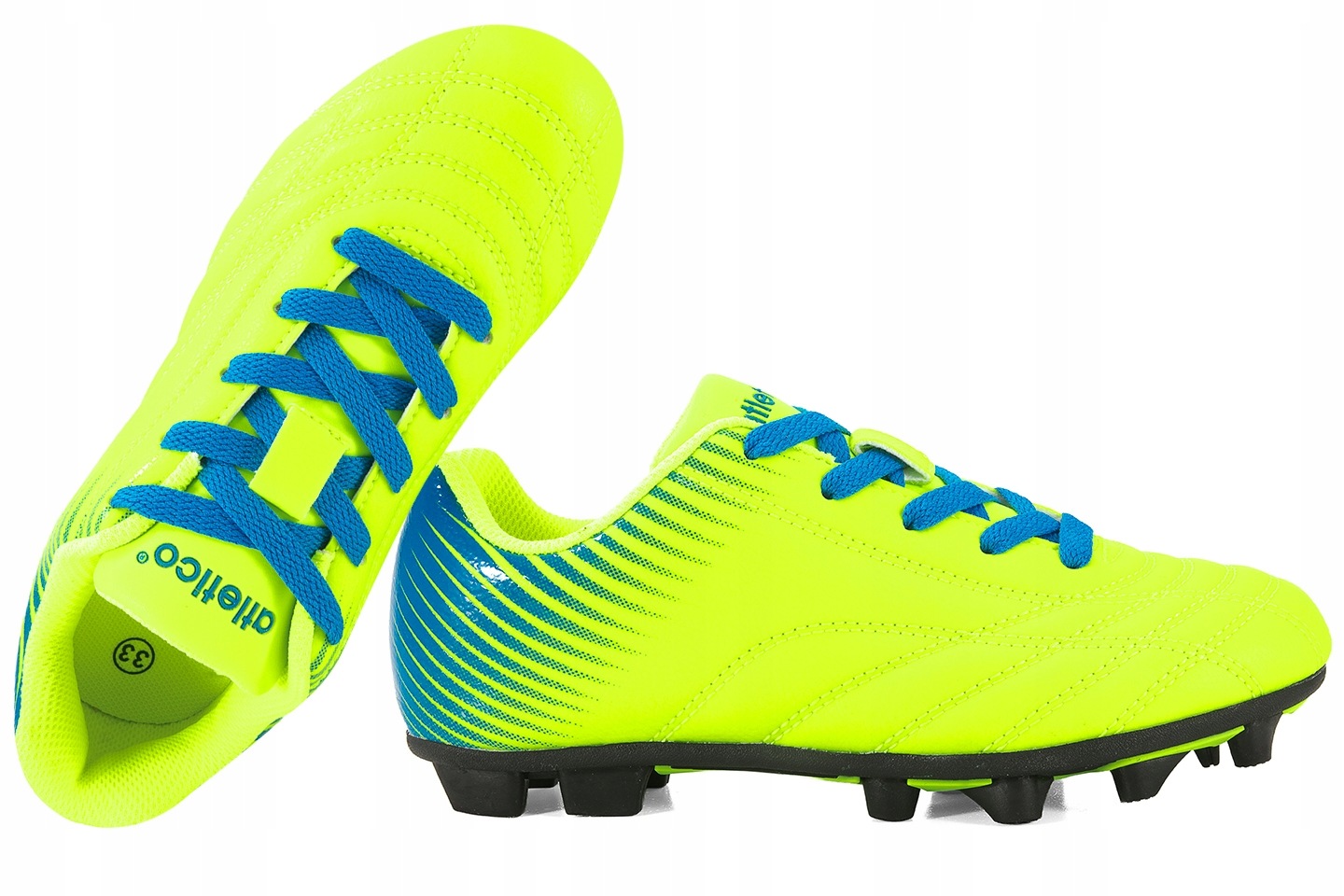 Atletico FC-077-2633 Buty Piłkarskie Sportowe Dziecięce Korki 32 Limonkowy