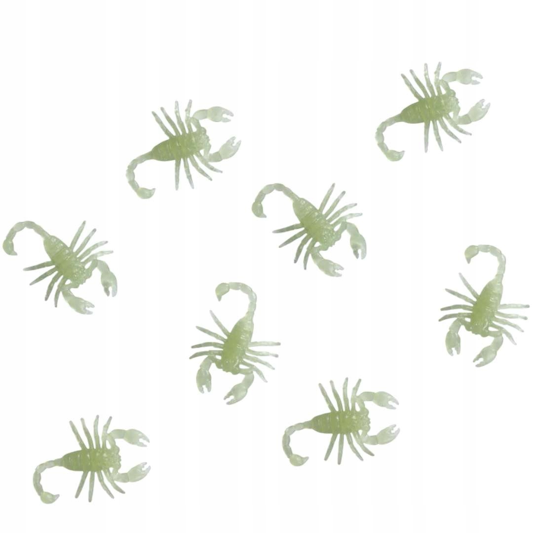 SKORPIONY świecące HALLOWEEN dekoracja 6cm 8szt