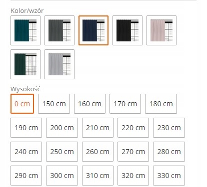 ZASŁONY HOLLAND 140x360 C. NI PRZELOTKI Na Wymiar Szerokość produktu 140 cm