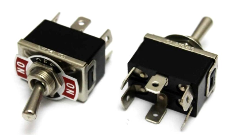 

Przełącznik dźwigniowy 6p/3poz on-off-on konektory