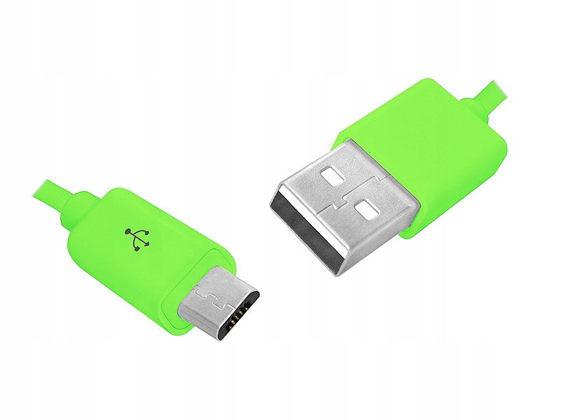 

Kabel Usb microUSB 1,5m Zielony Ładowarki Przewód
