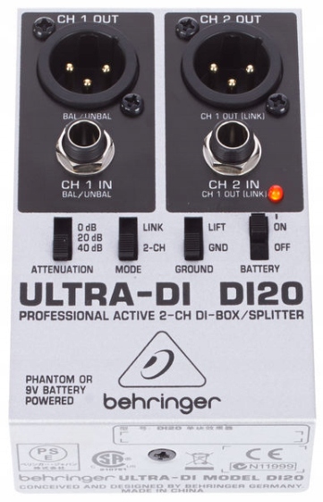 Aktywny DI Box Behringer DI20 2 kanałowy Kod producenta DI20