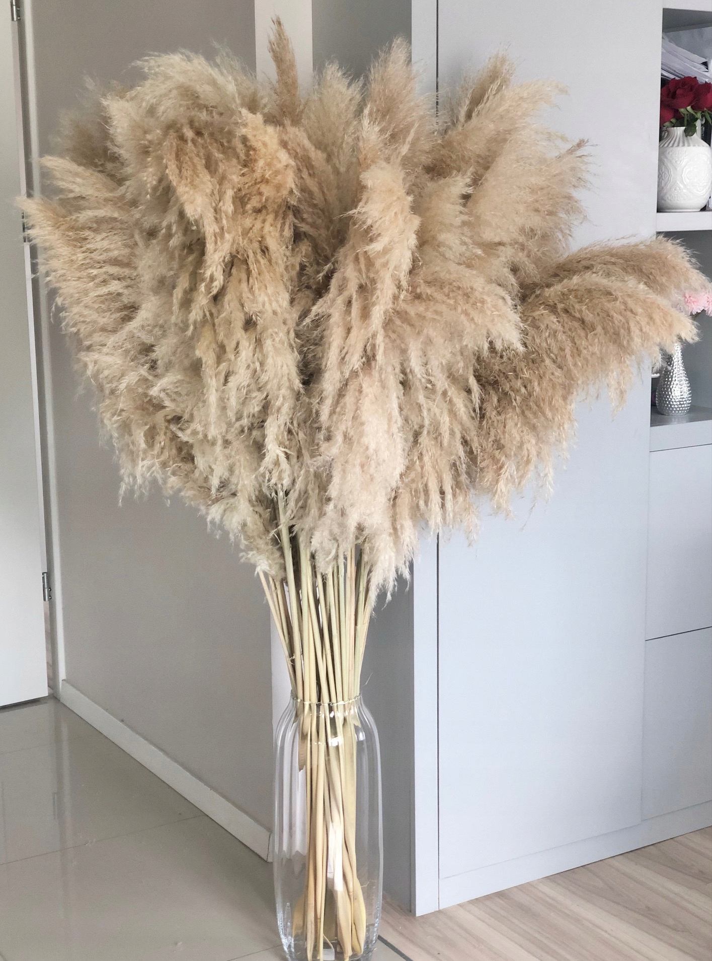 TRAWA PAMPASOWA DELUX 150cm Z DŁUGIM PIÓROPUSZEM Marka bez marki