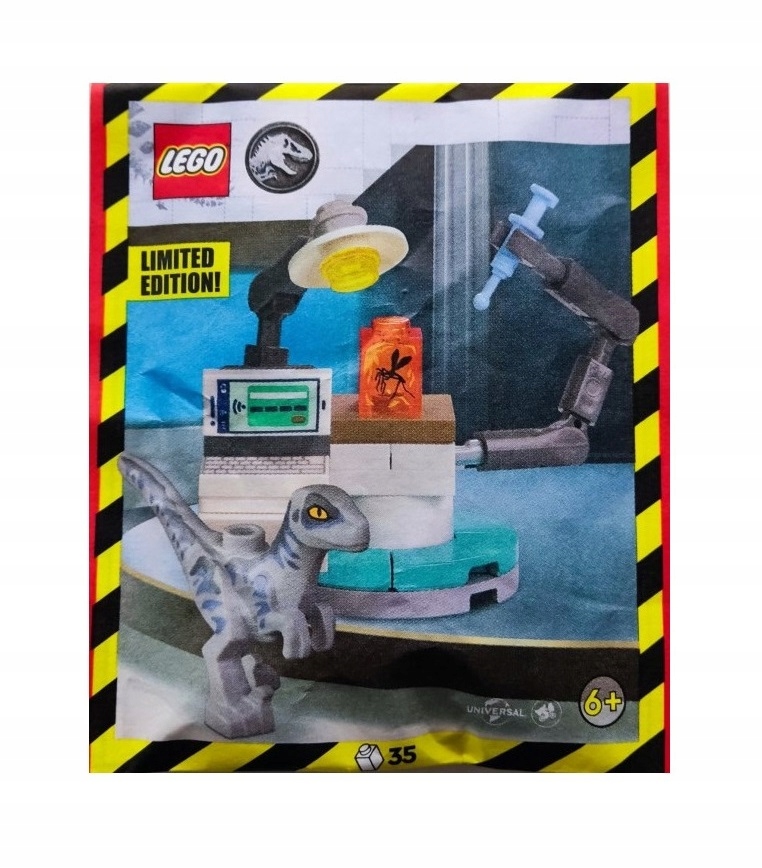 Zestaw Lego Jurassic World Minifigure Polybag Raptor with Lab Bench #122405