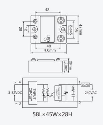 Przekaźnik SSR YM-DA4880-1 przejście przez zero,80A, 70-280VAC, Yumo Marka Yumo