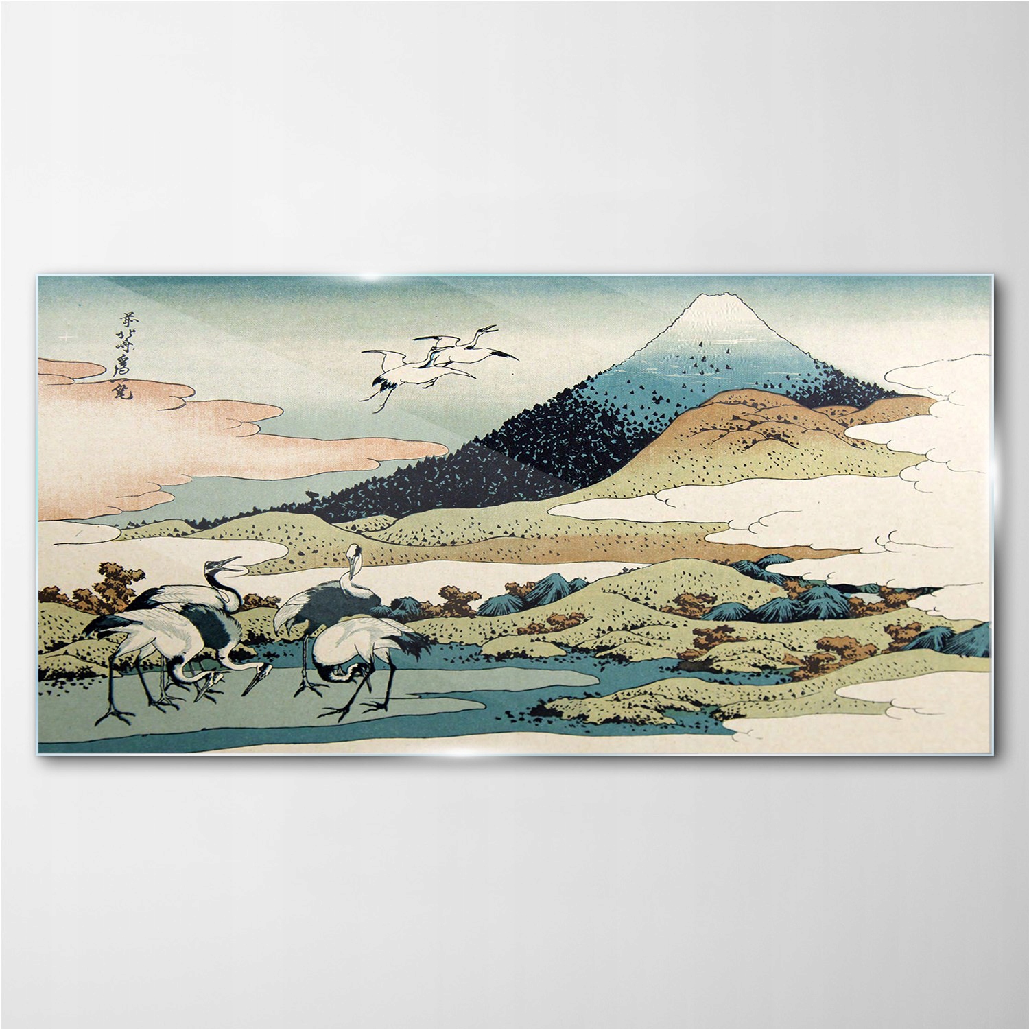 

Obraz szklany Góra ptaki japoński styl 100x50 cm