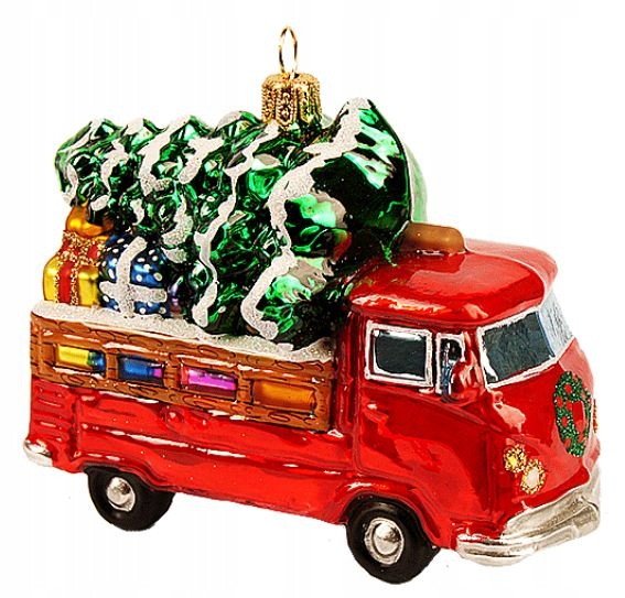 

Bombka szklana ręcznie malow Ciężarówka Świąteczna