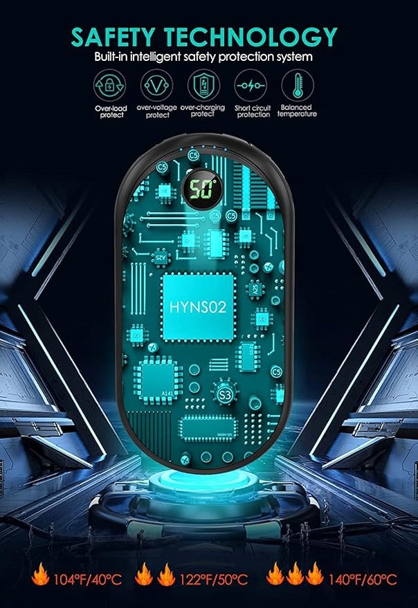 Akumulatorowy ogrzewacz do rąk, kieszonkowy o pojemności 10000 mAh 384 Model ZJAJKO