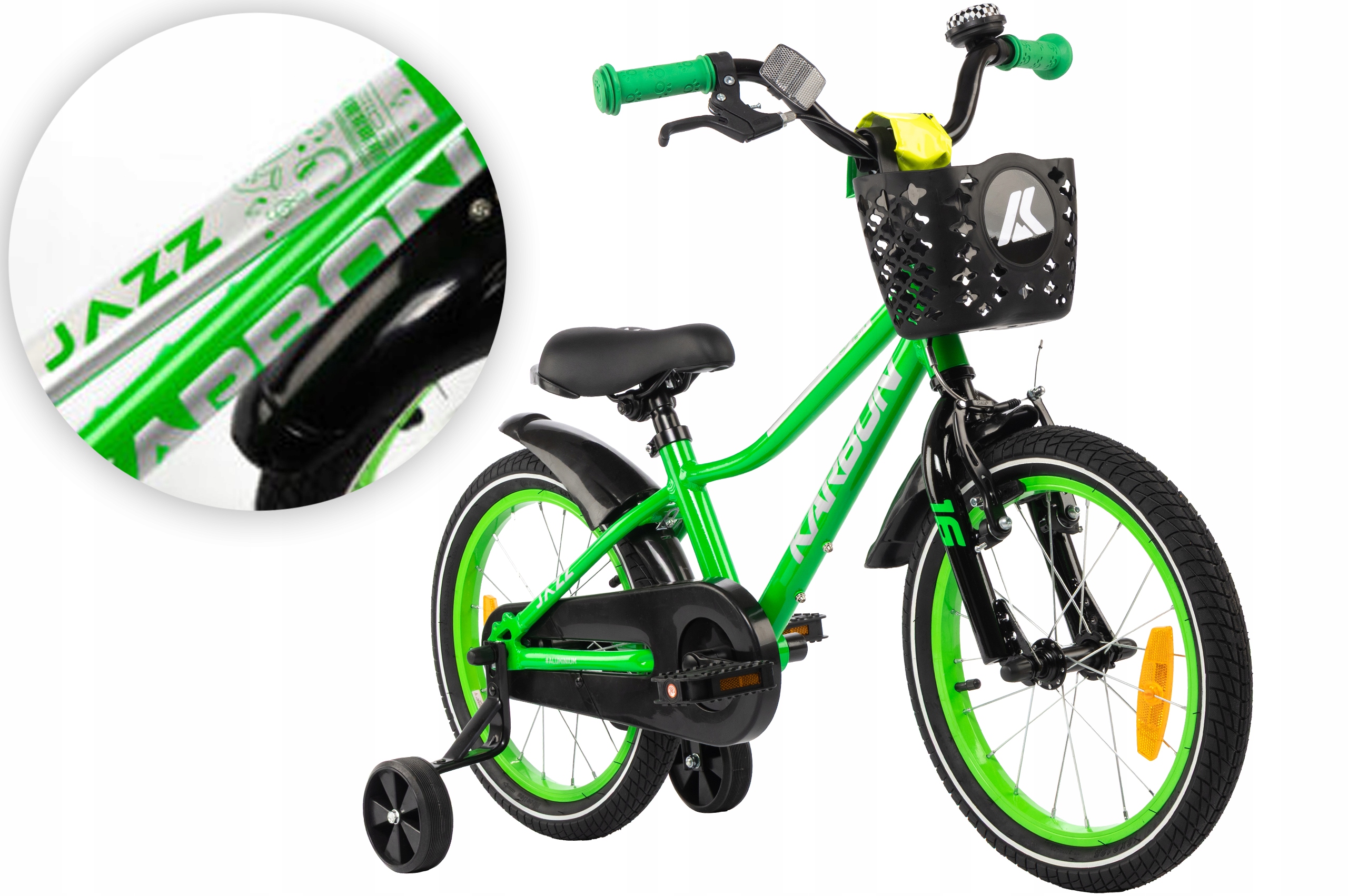 Rower dziecięcy 16" Karbon Jazz zielony neonowy R25