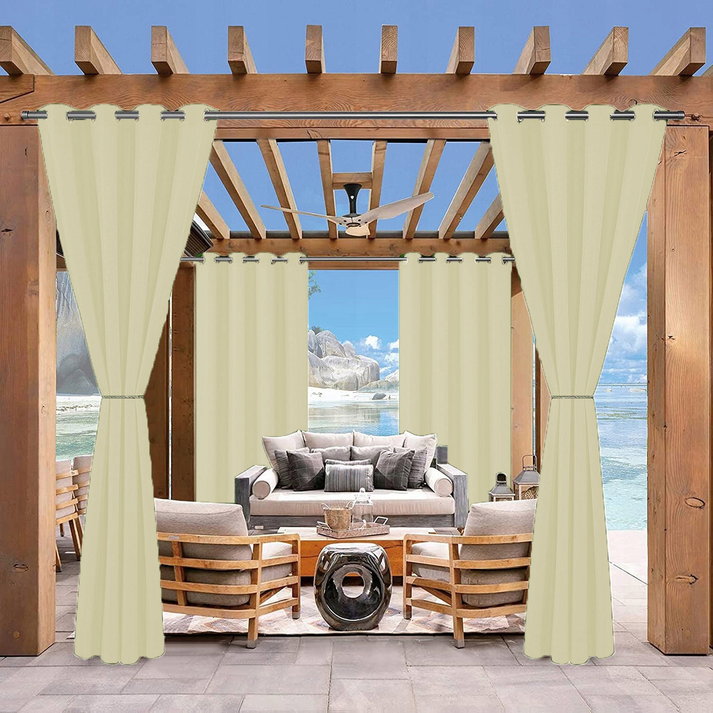 ZASŁONY OGRODOWE 155x200 DO ALTANY TARASU OGRODU Długość 200 m