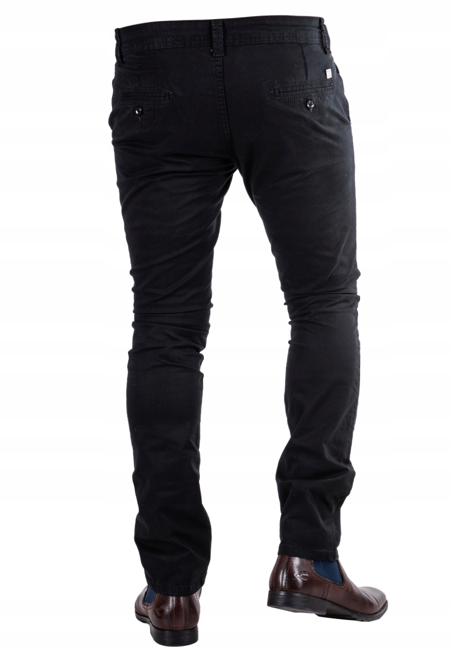 Proste CHINOSY materiałowe MAURO r. 35 Kolor czarny