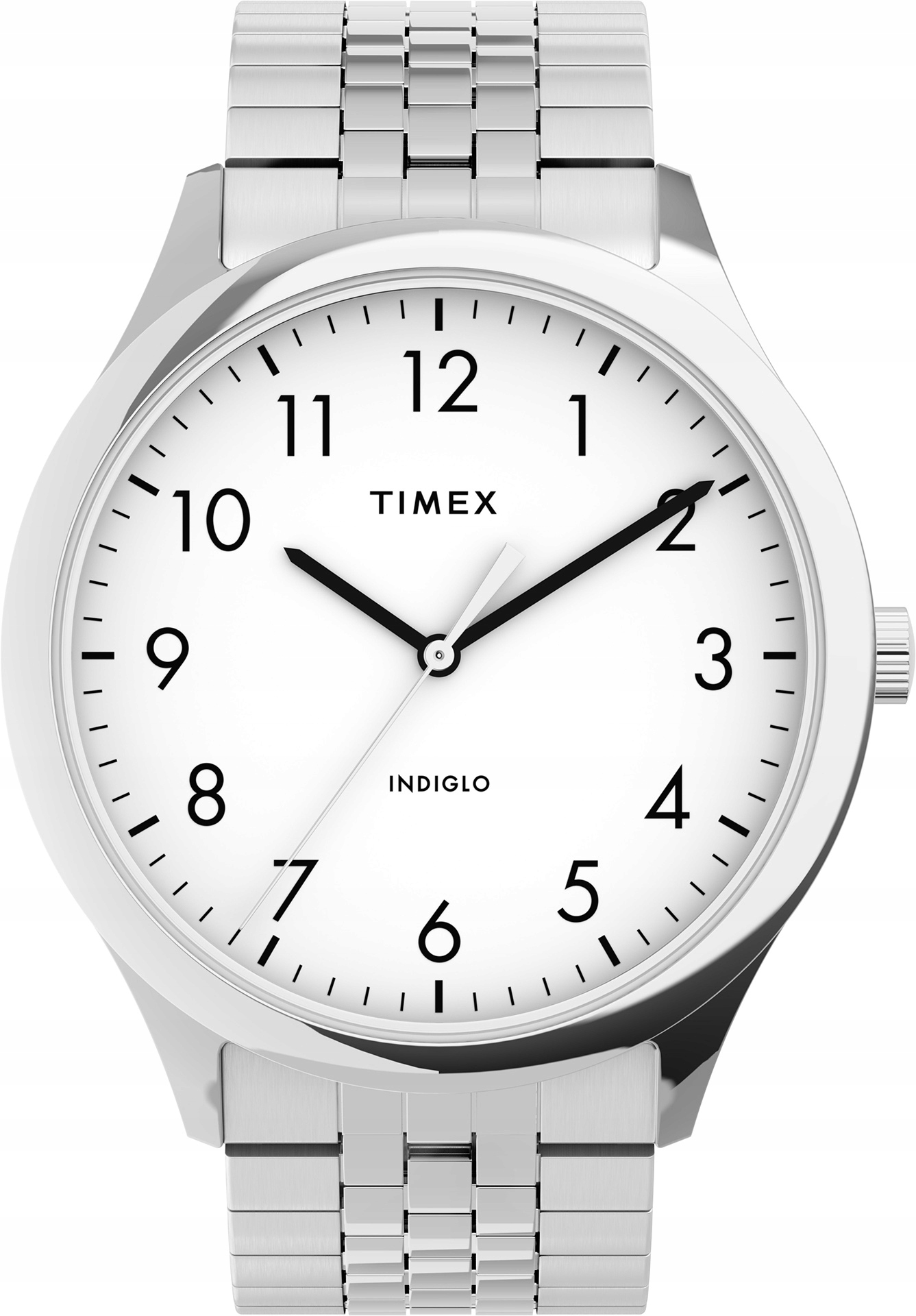 

Wodoodporny zegarek męski bransoleta Timex Indiglo