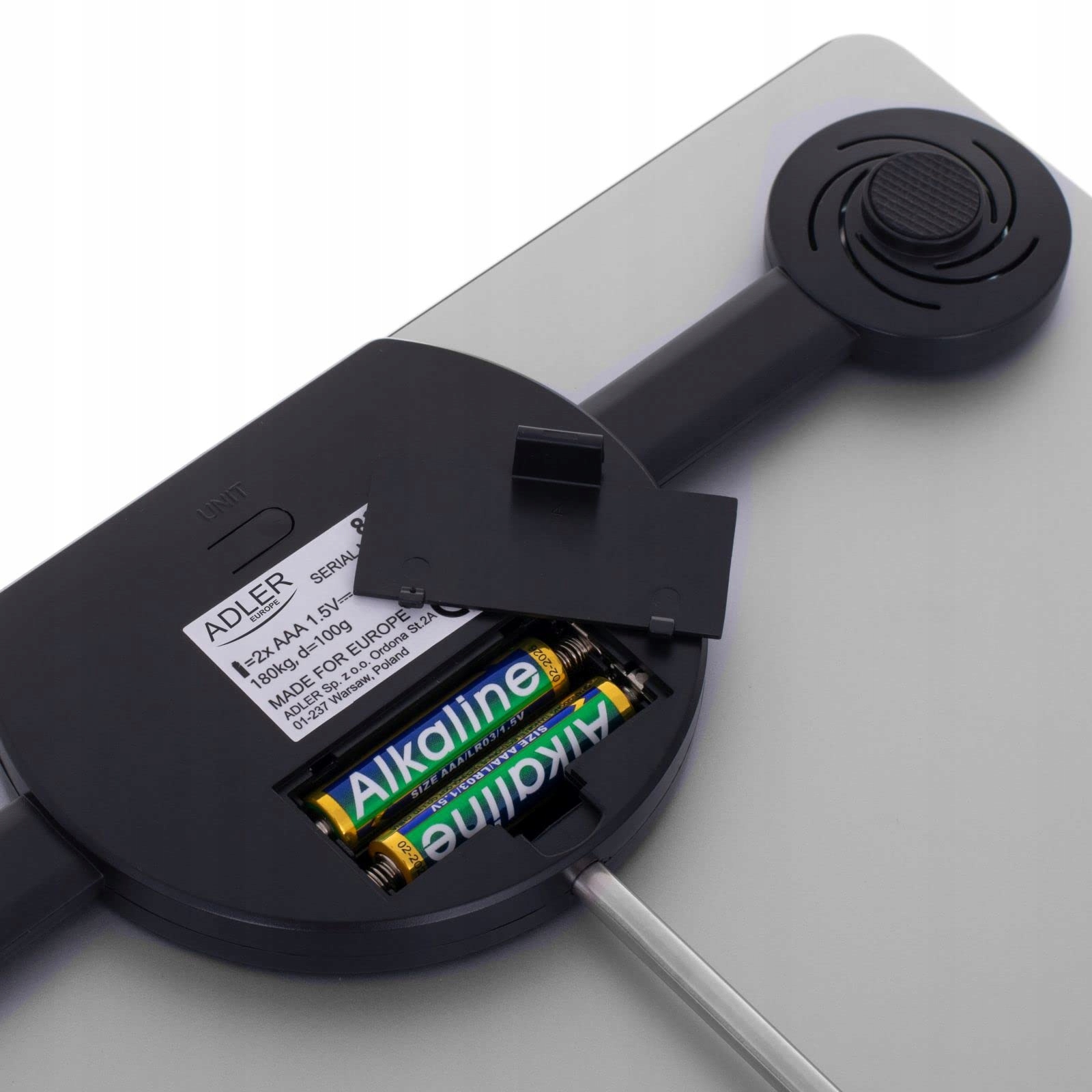 ADLER AD8174S Elektroniczna Waga Łazienkowa LED Srebrna Wysoka Precyzja — miniatura 4