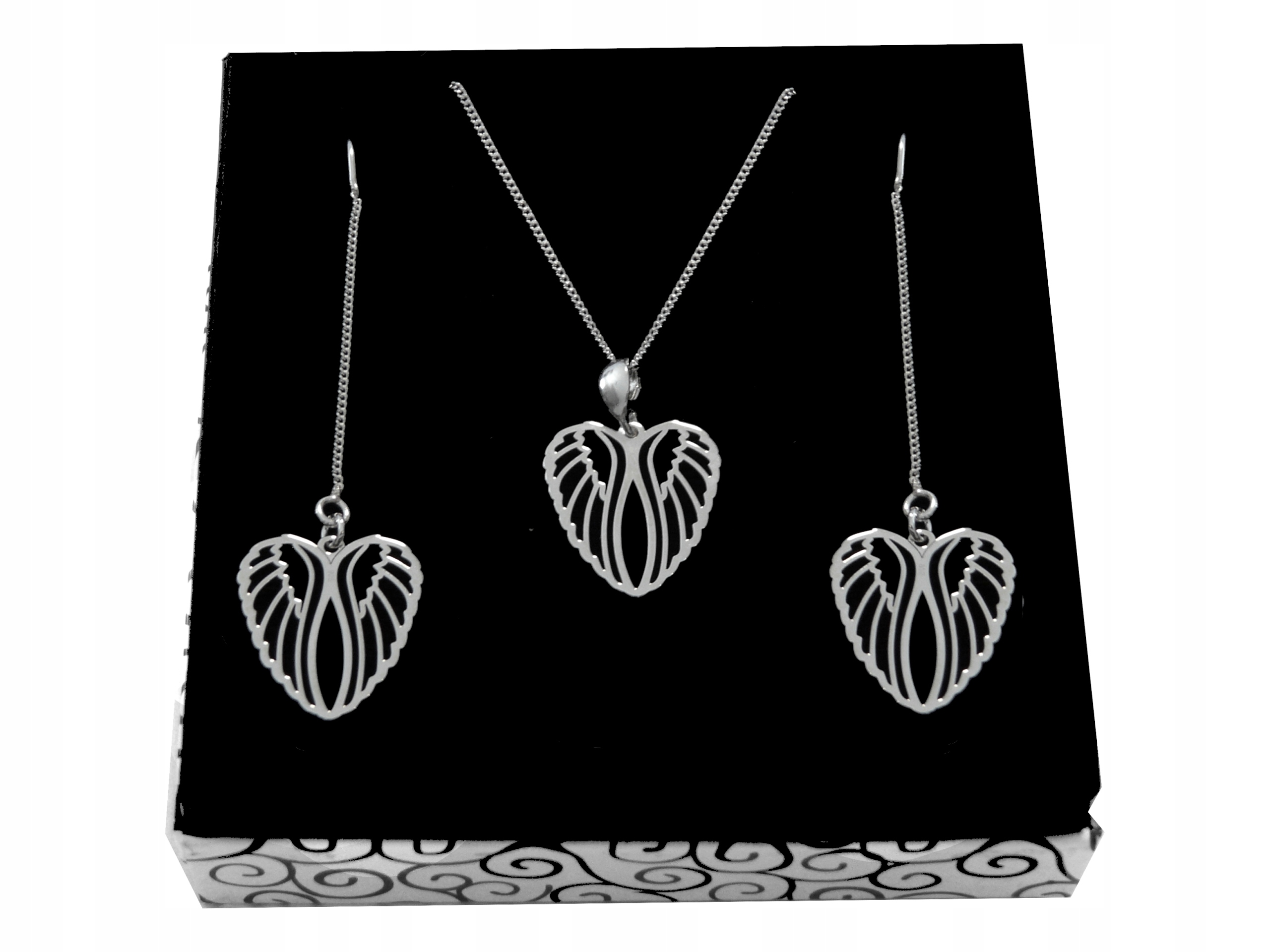 

Srebrny Komplet Serce Skrzydła Anioła srebro 925