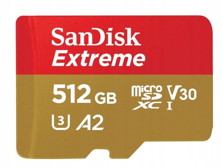KARTA PAMIĘCI SanDisk Extreme microSD SDXC 512GB 190mb/s + ADAPTER SD Kod producenta SDSQXAV-512G-GN6MA
