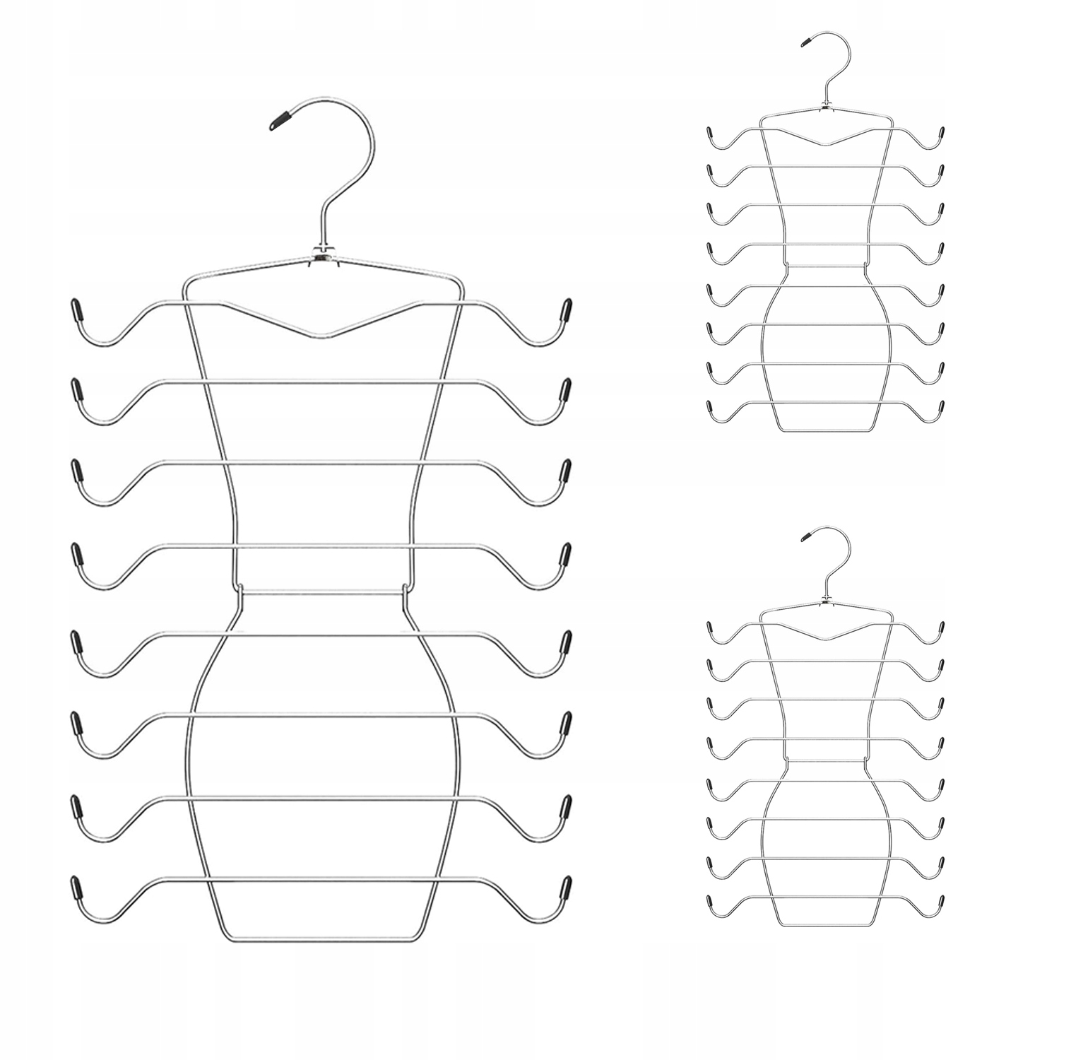 WIESZAKI UBRANIA SKŁADANE OSZCZĘDZAJĄCE MIEJSCE 3 SZT