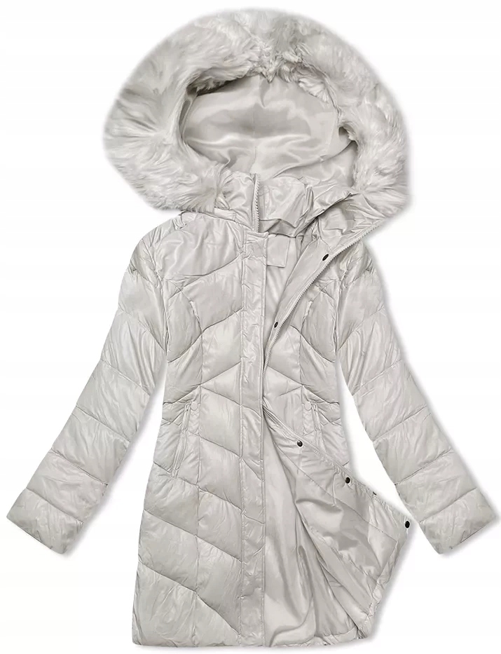 Dámská Bunda Kapuce H-898 Ecru M (38)