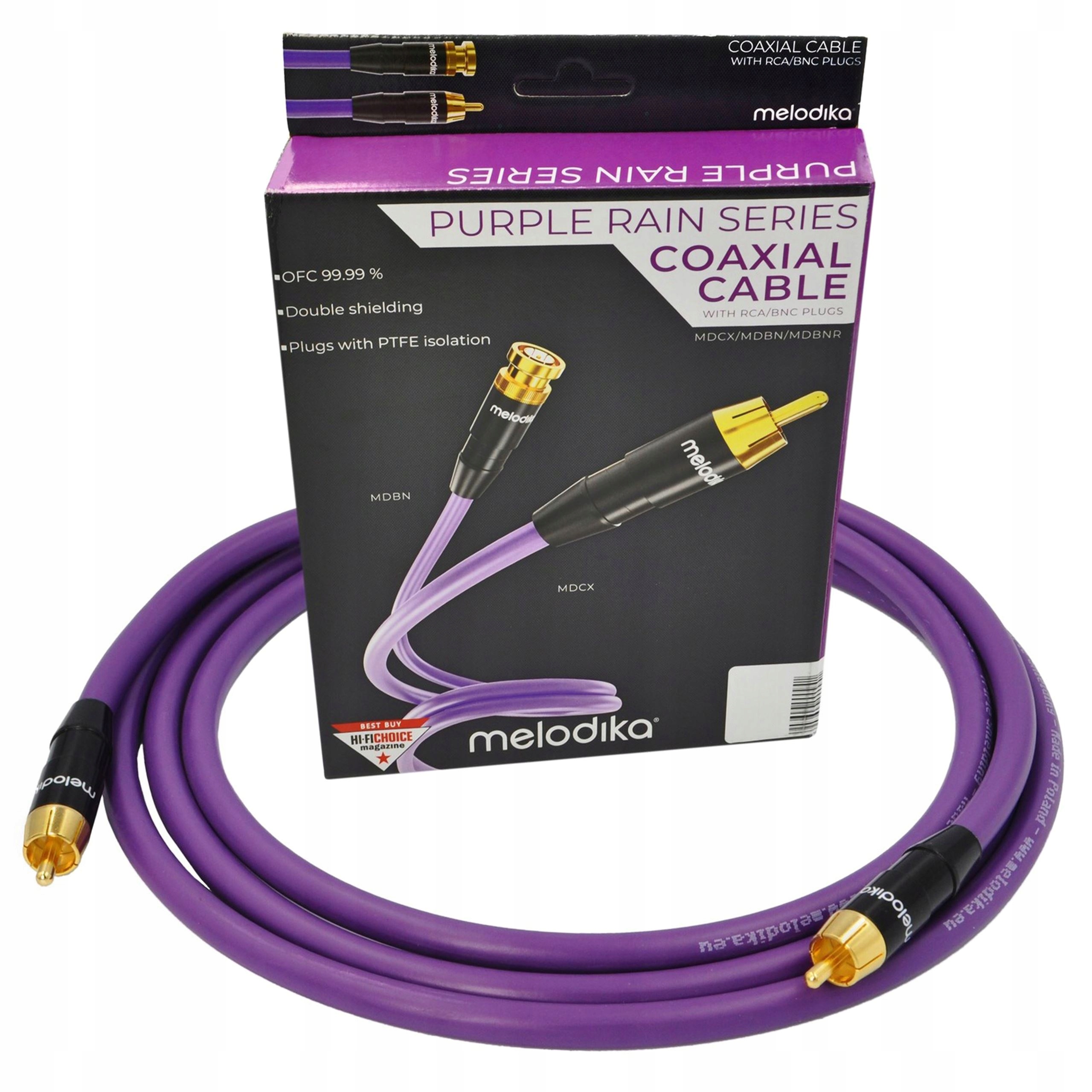 Melodika MDCX10 Purple Rain Kabel Rca-rca Coaxial Cinch Ofc Interkonekt 1m