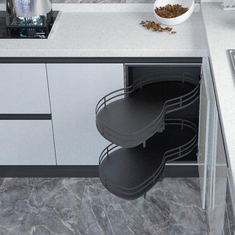 KOSZ NERKA AMIX MAGIC CORNER 1000 Z DOCIĄGIEM ANTRACYTOWA LEWA Wysokość maksymalna 72 cm