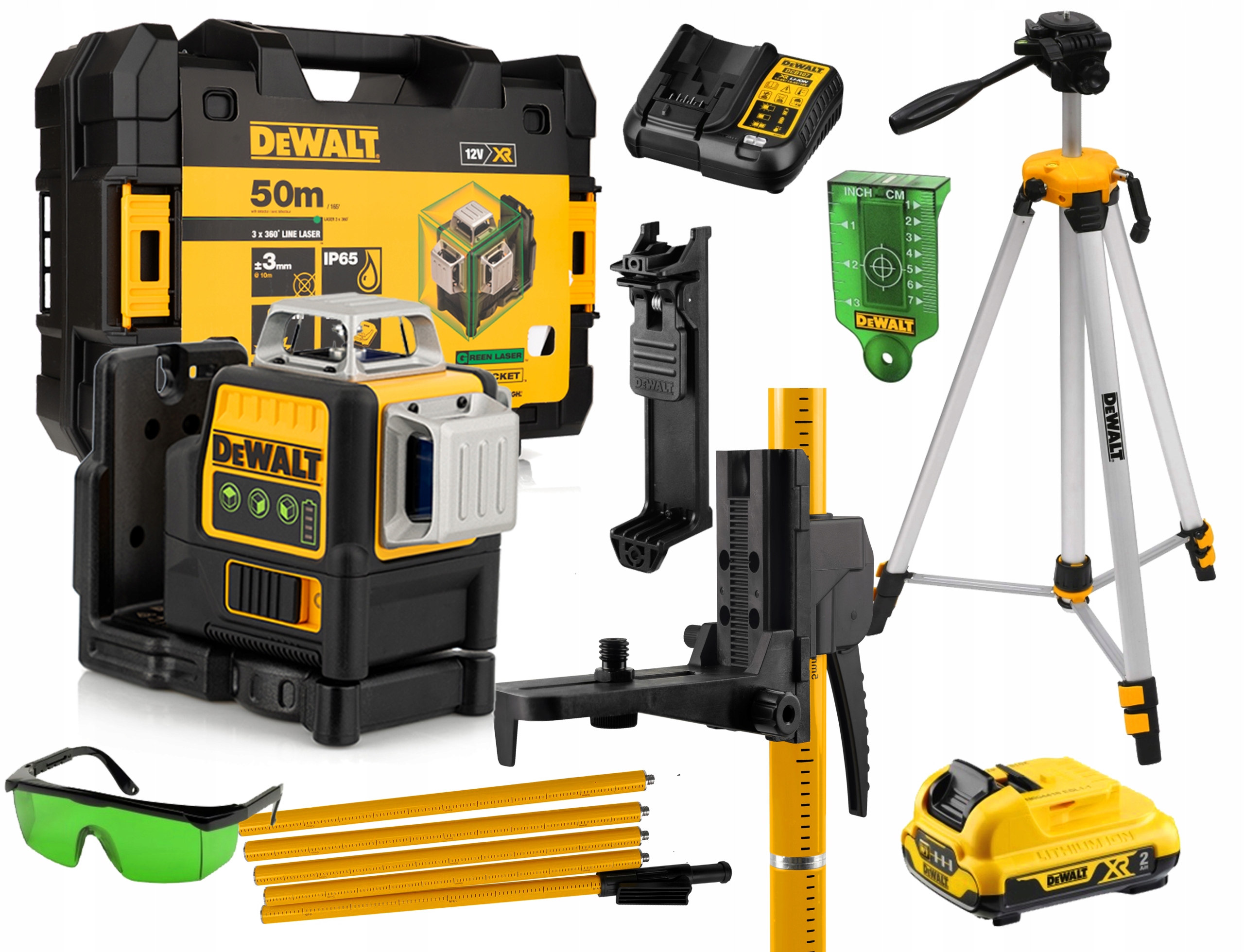 

Dewalt Laser Krzyżowy Ziel DCE089D1G Statyw Tyczka