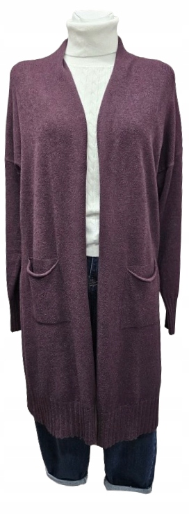 Dlouhý Kardigan S Kapsami Dolce Piccante – švestka Premium Italia