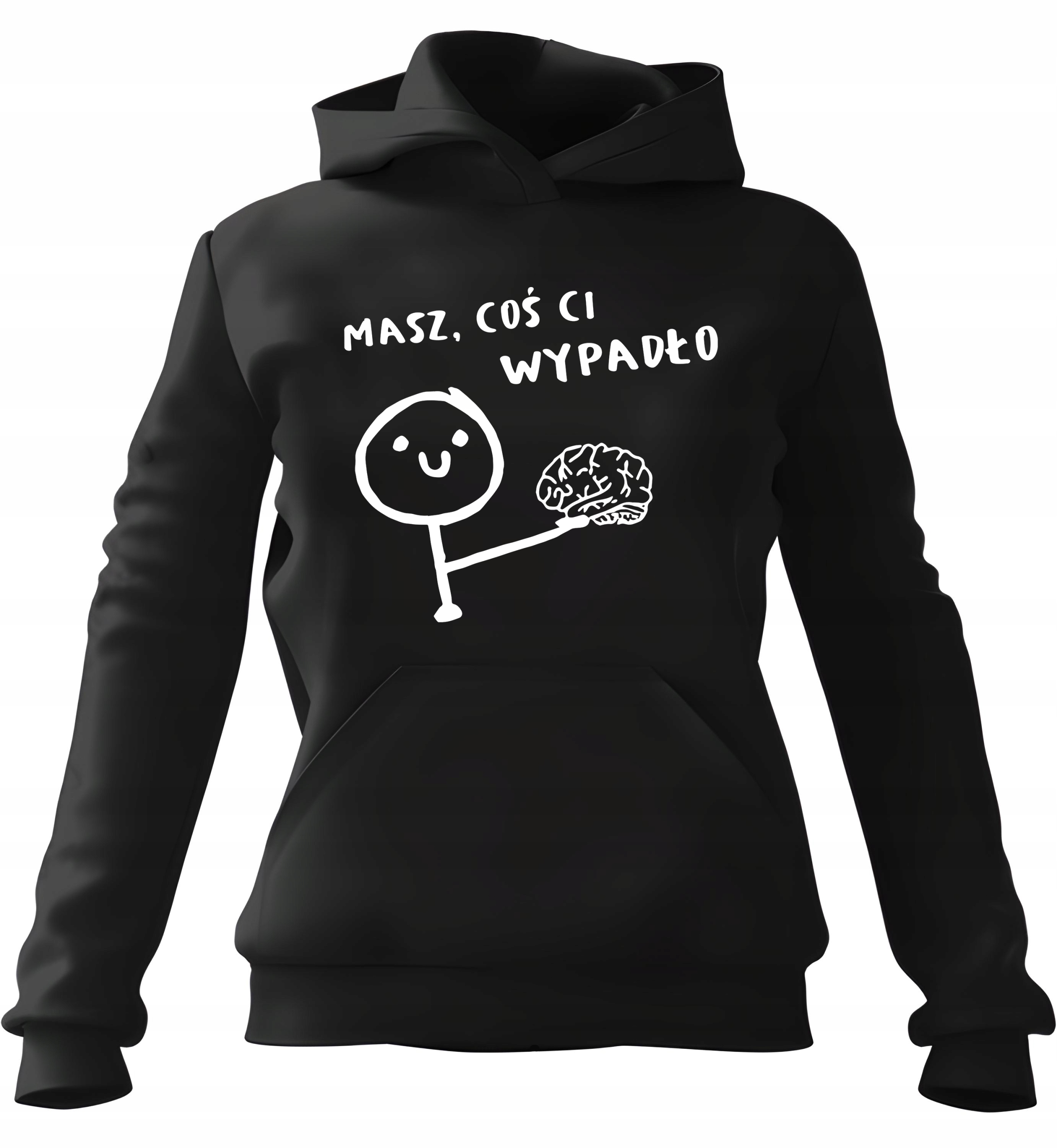 pánská mikina s kapucí Mozek Něco ti vypadlo Černá 3XL Pro něho chlapa manžela