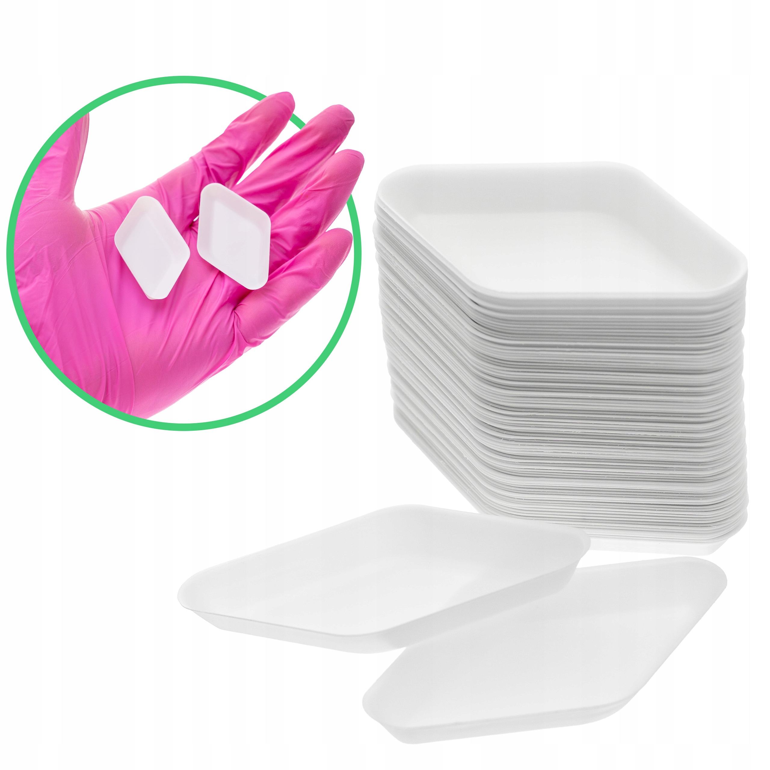 Antystatyczne łódeczki z Ps naczynka wagowe 5 ml 53x33x6 mm białe 250 szt