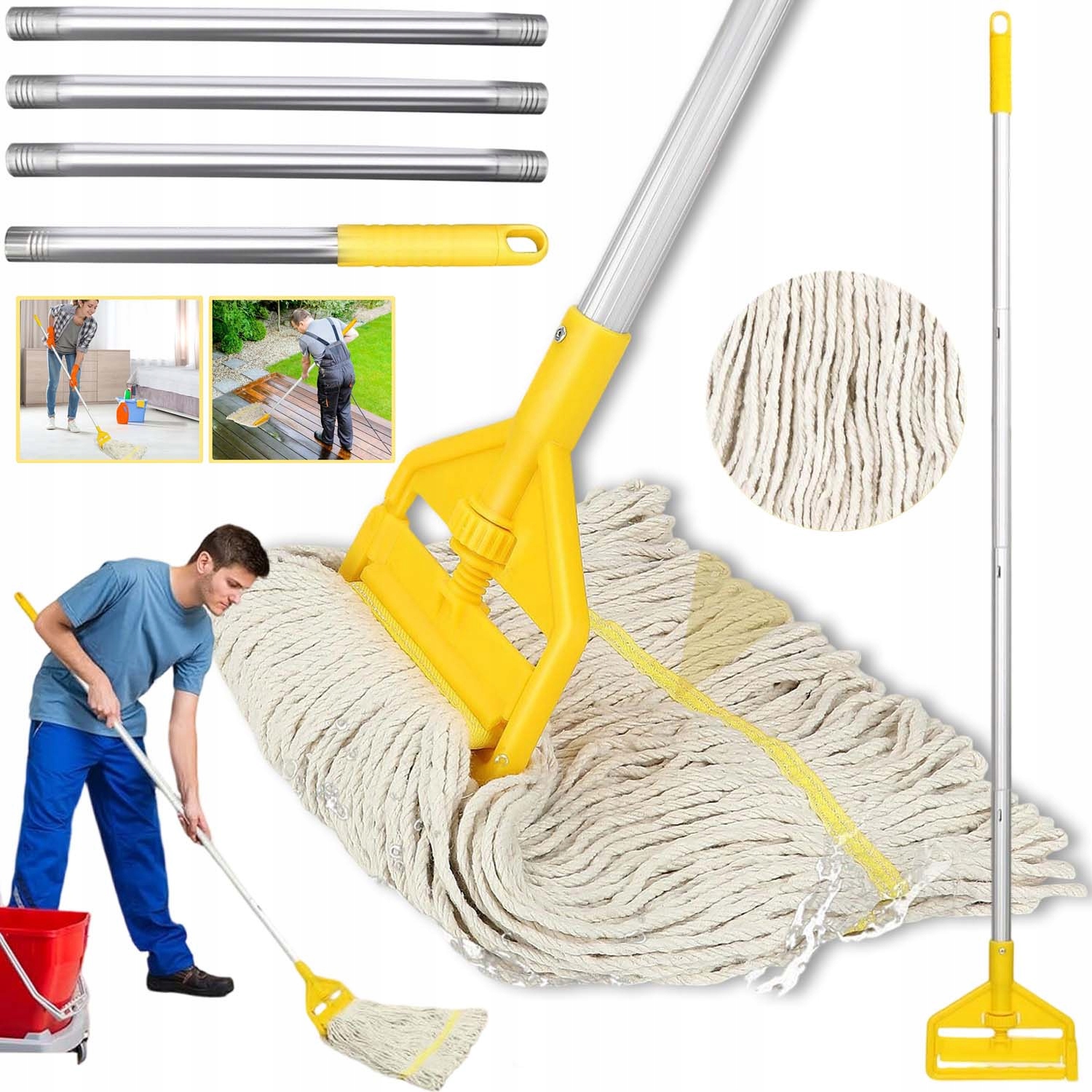 Levně Provázkový Podlahový Mop Na Dřevěné Podlahy V Domácnostech, Kancelářích, Skladech
