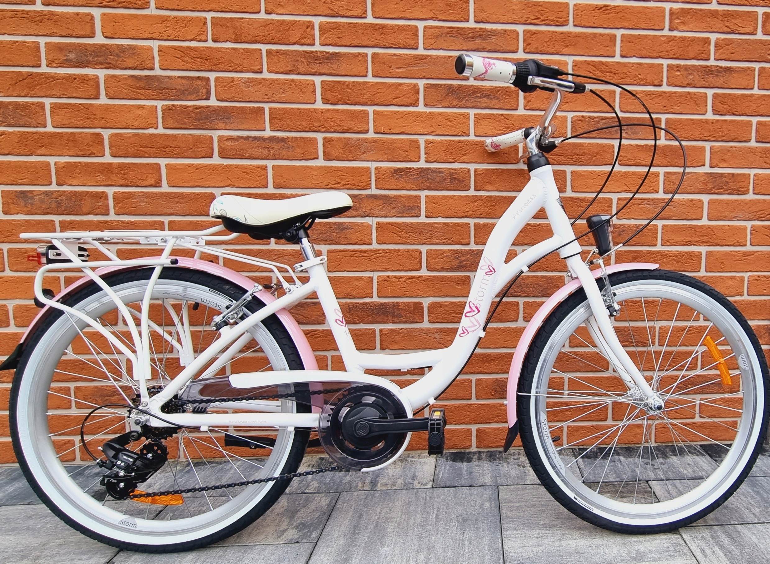 Rower Storm Princess koło 24 cale 6 biegów rama 14 cali biały/ róż