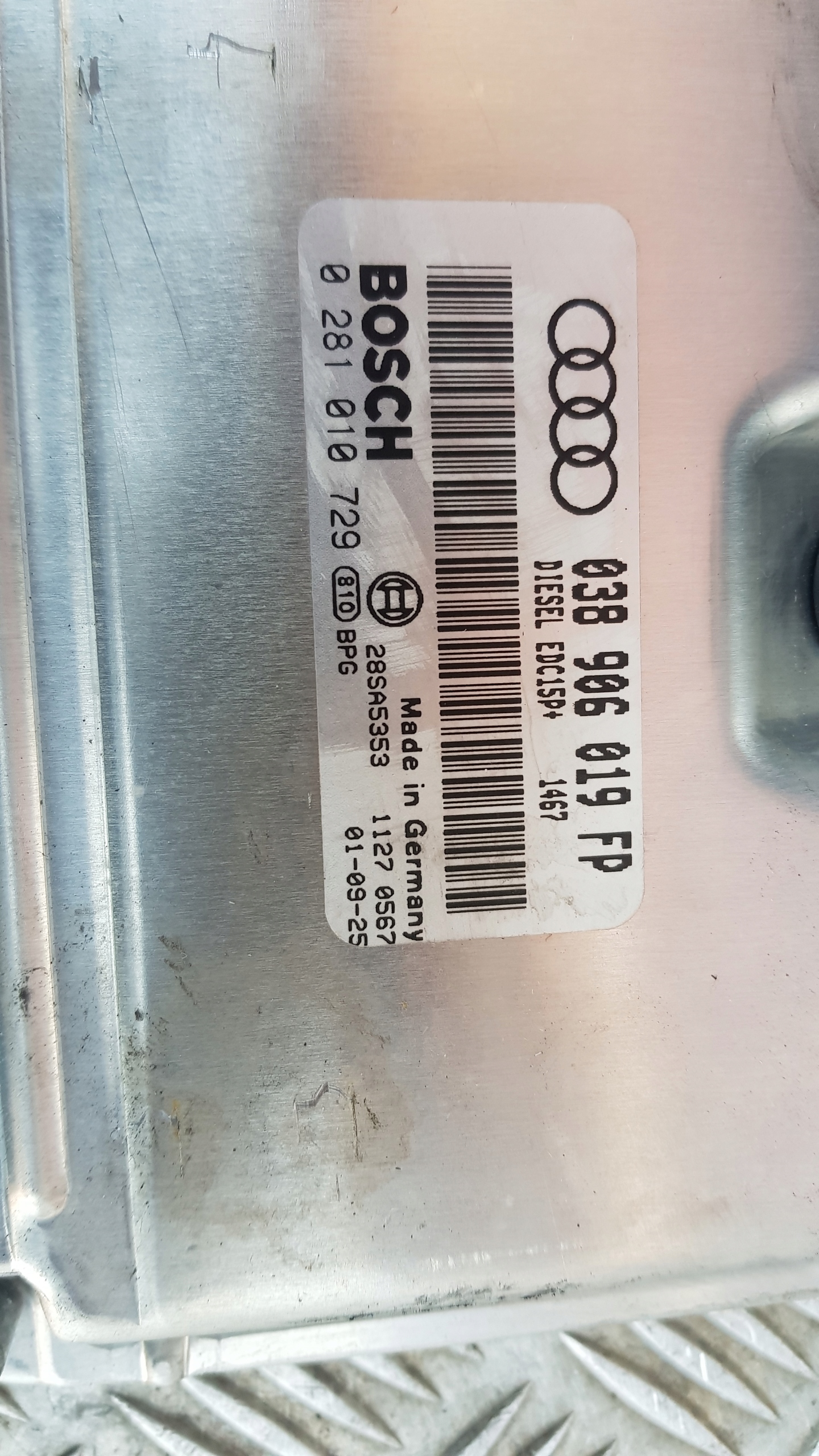 AUDI A4 B6 1.9 TDI computer Motore 038906019FP