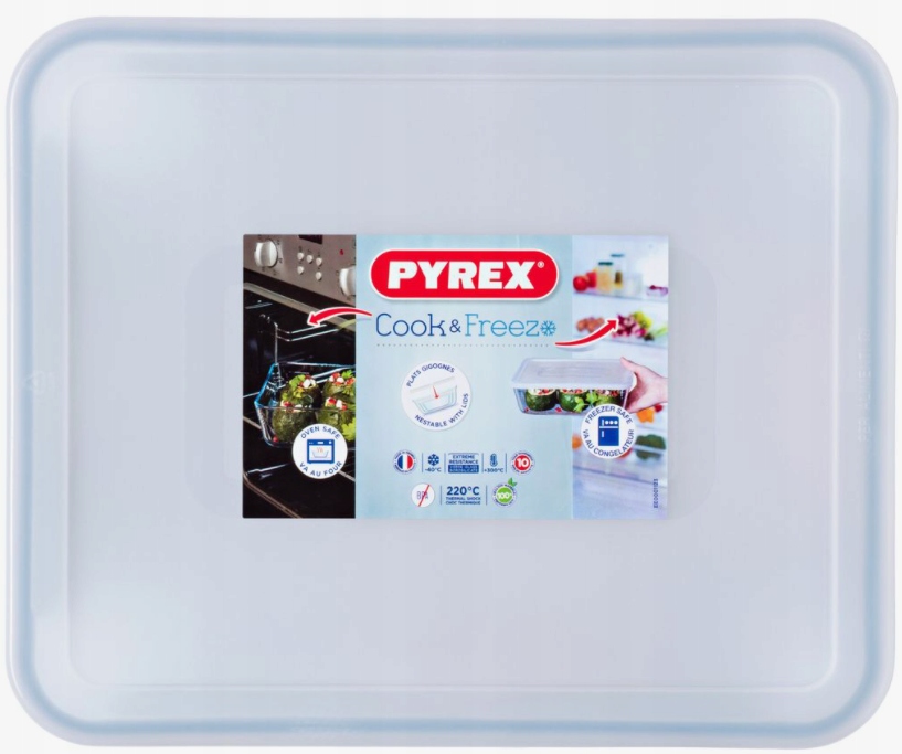 POJEMNIK SZKLANY Z POKRYWĄ ŻAROODPORNY PYREX NACZYNIE 4L OLDMAN 27x23cm Kolor przezroczysty