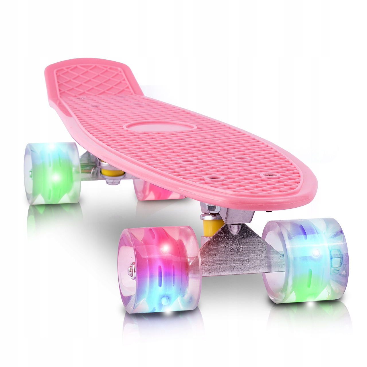 Skateboard Fiszka Kola Led Deska Fishboard Rgb Růžová Pro Děti Dárek