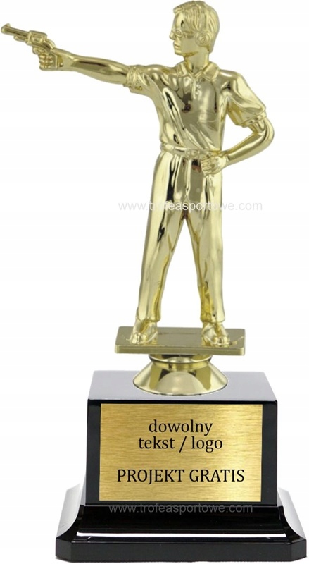statuetka STRZELECTWO broń krótka 19cm +GRAWERKA
