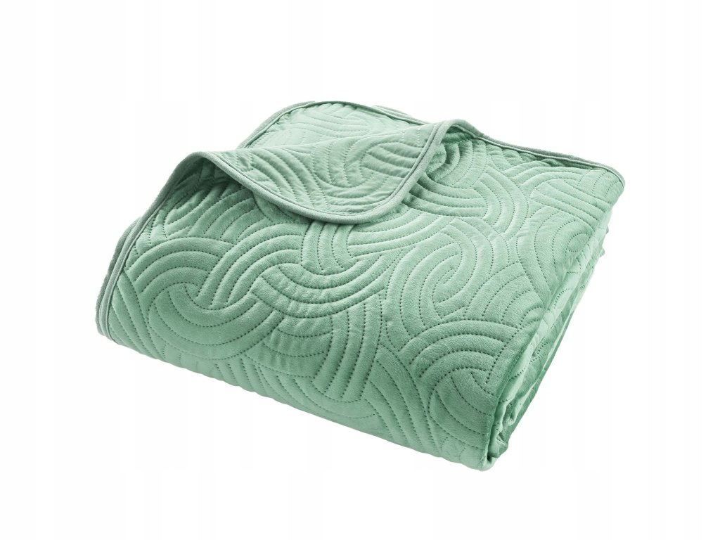 Přehoz na postel a 2 povlaky na polštáře, 220 x 240 cm, zelený