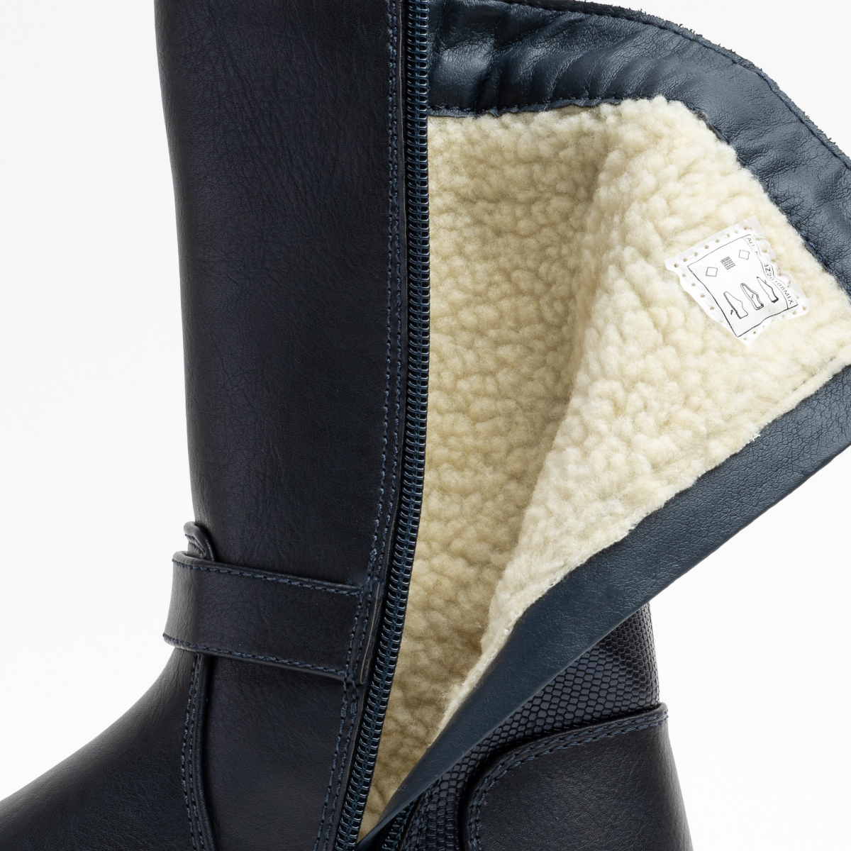 Kozaki dziewczęce OCIEPLANE wygodne BIEŻNIK miękkie SUWAK kożuszek Wojtyłko Długość wkładki wew. 21.8 cm