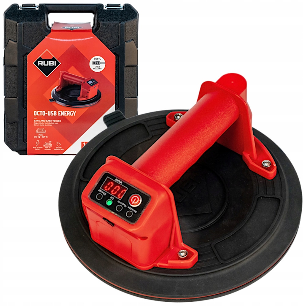 Przyssawka próżniowa do płytek Octo-USB Energy 220mm 140kg Rubi 66967