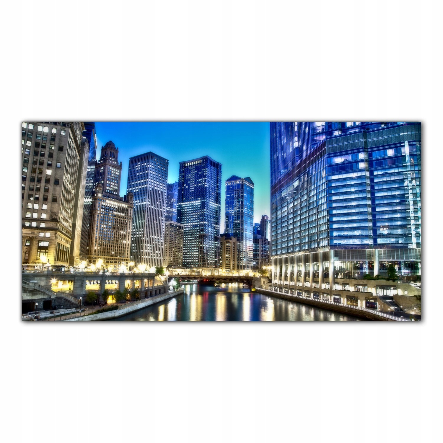 Chicago Město Usa 100x50 Tvrzené sklo lacobel