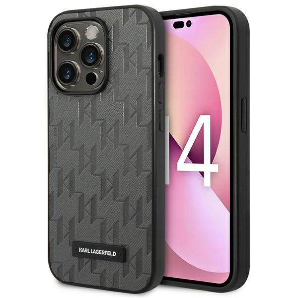Etui do iPhone 14 Pro Max Karl Lagerfeld Hardcase Saffiano Szare