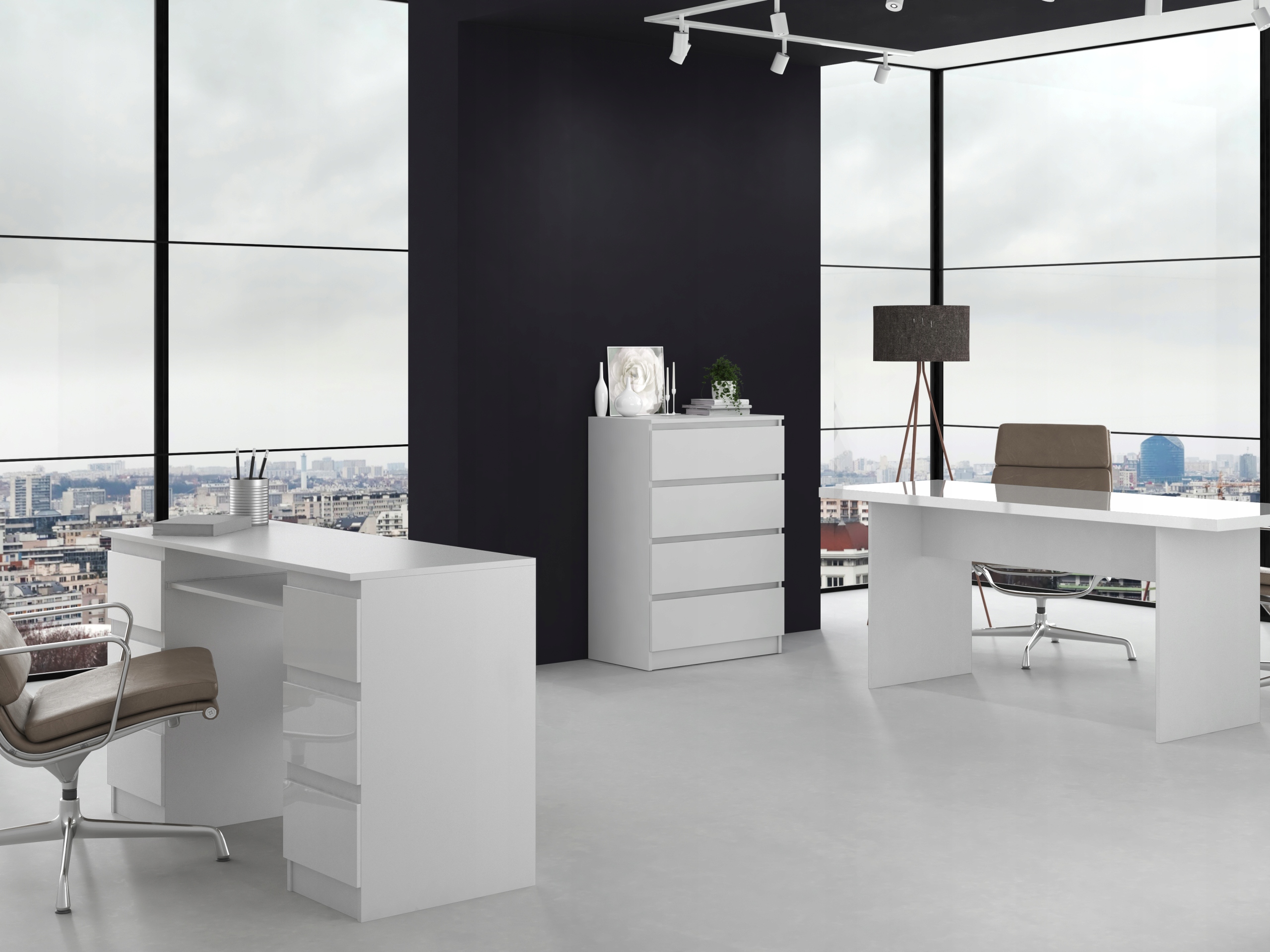 DUŻA KOMODA 4 SZUFLADY SZAFKA MALWA M4 BIAŁA Szerokość mebla 70 cm