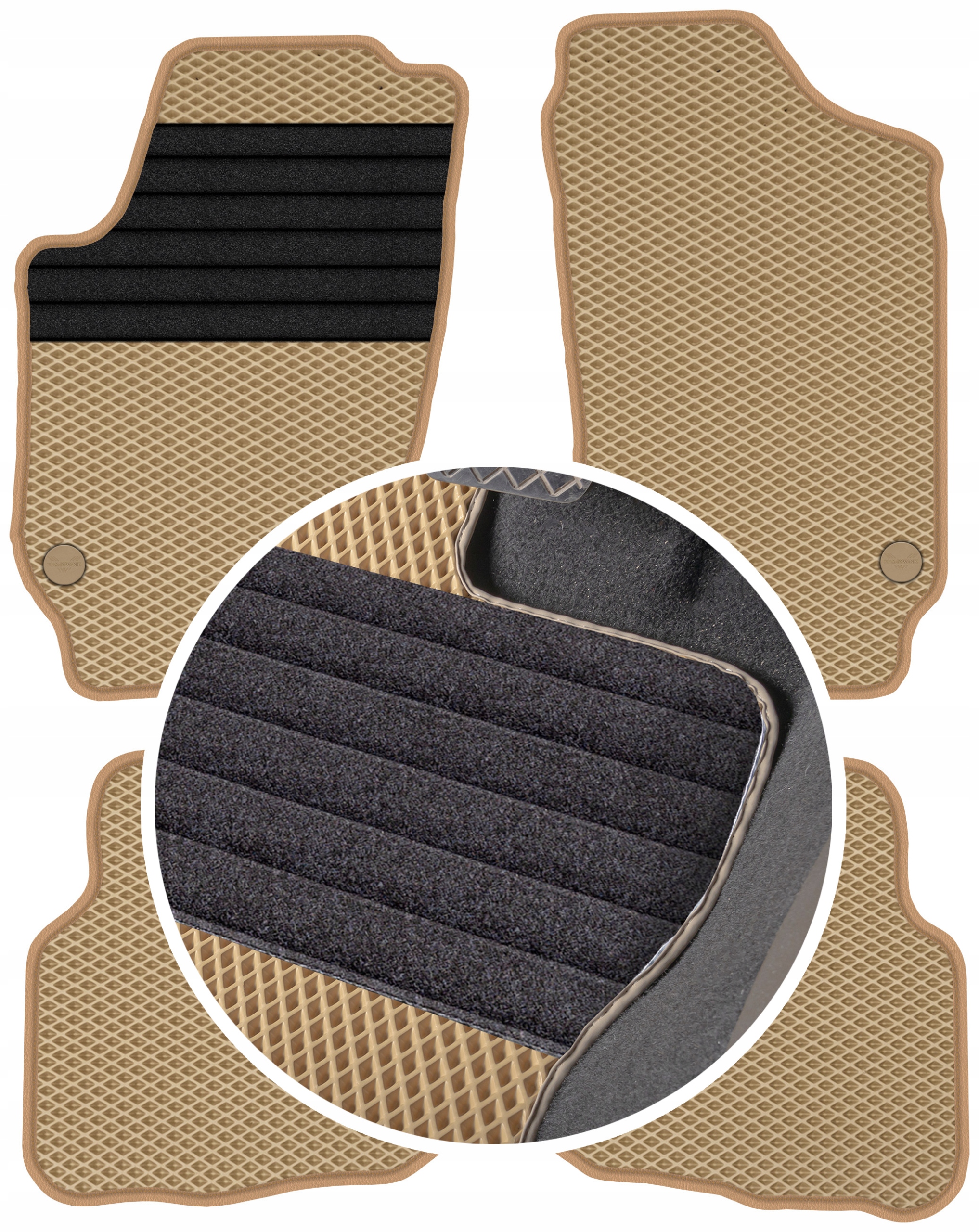 Vw Polo IV 2001-2009 Gumové koberce Eva Eternity Béžové