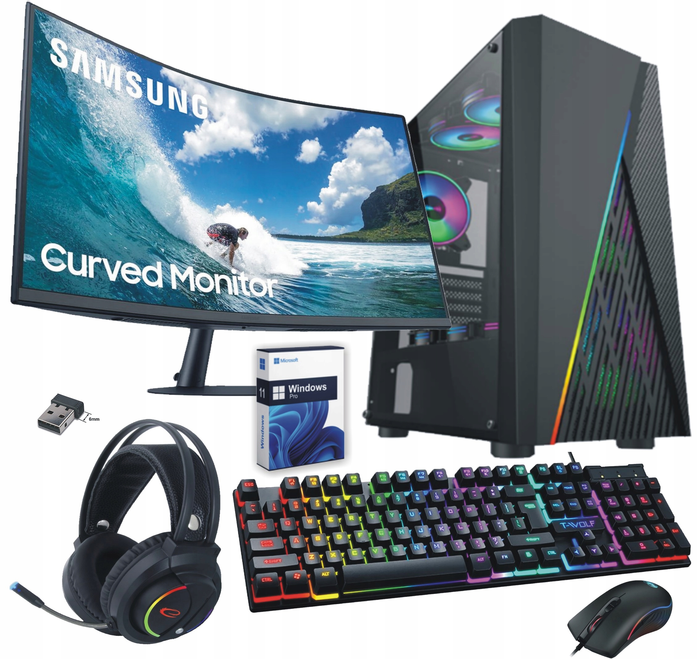 Komputer do gier RTX3060|16GB|512GB|LED 24|Win11