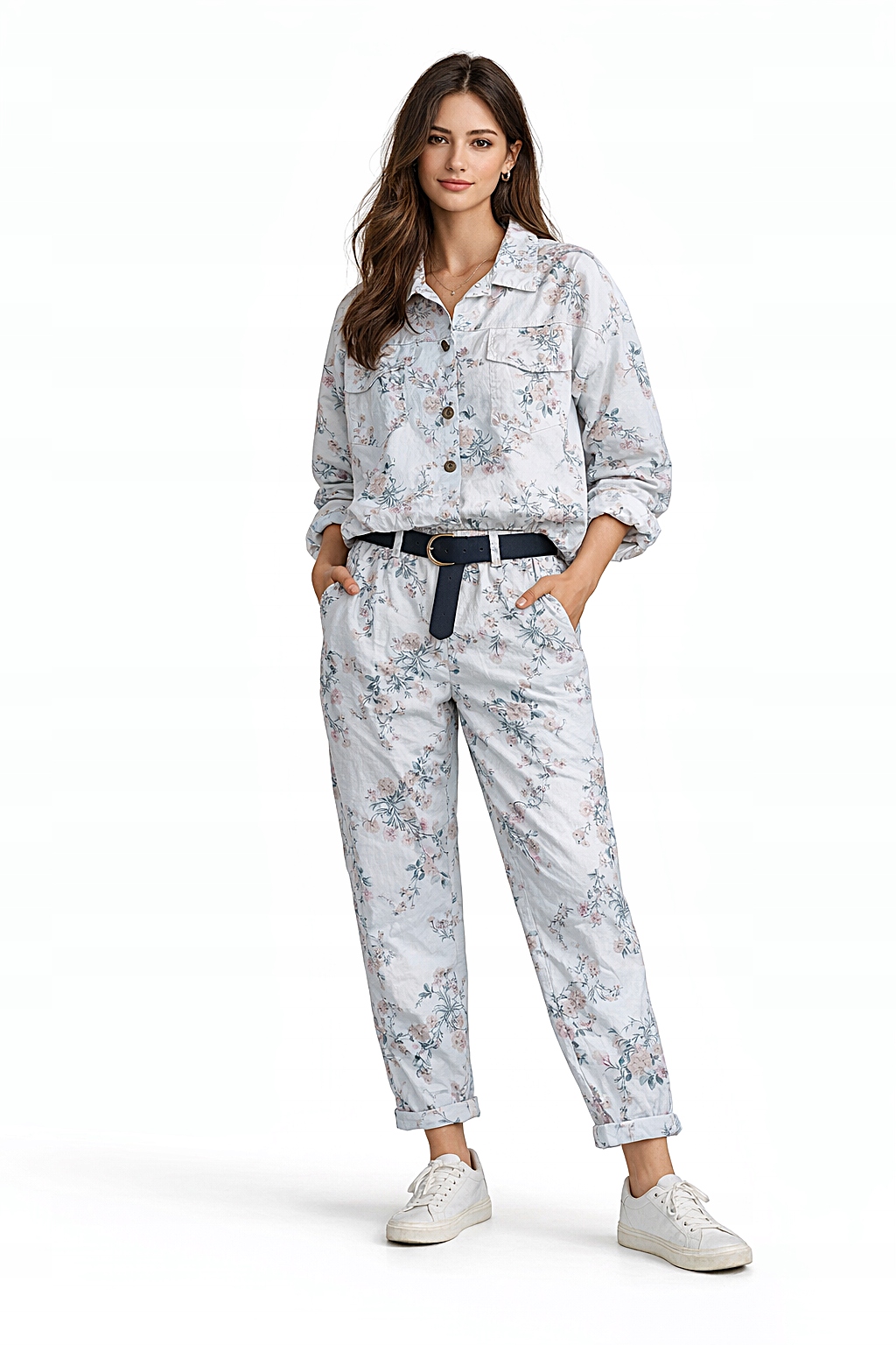 italský dámský komplet Nest květinová mikina ležérní kalhoty M/L/XL