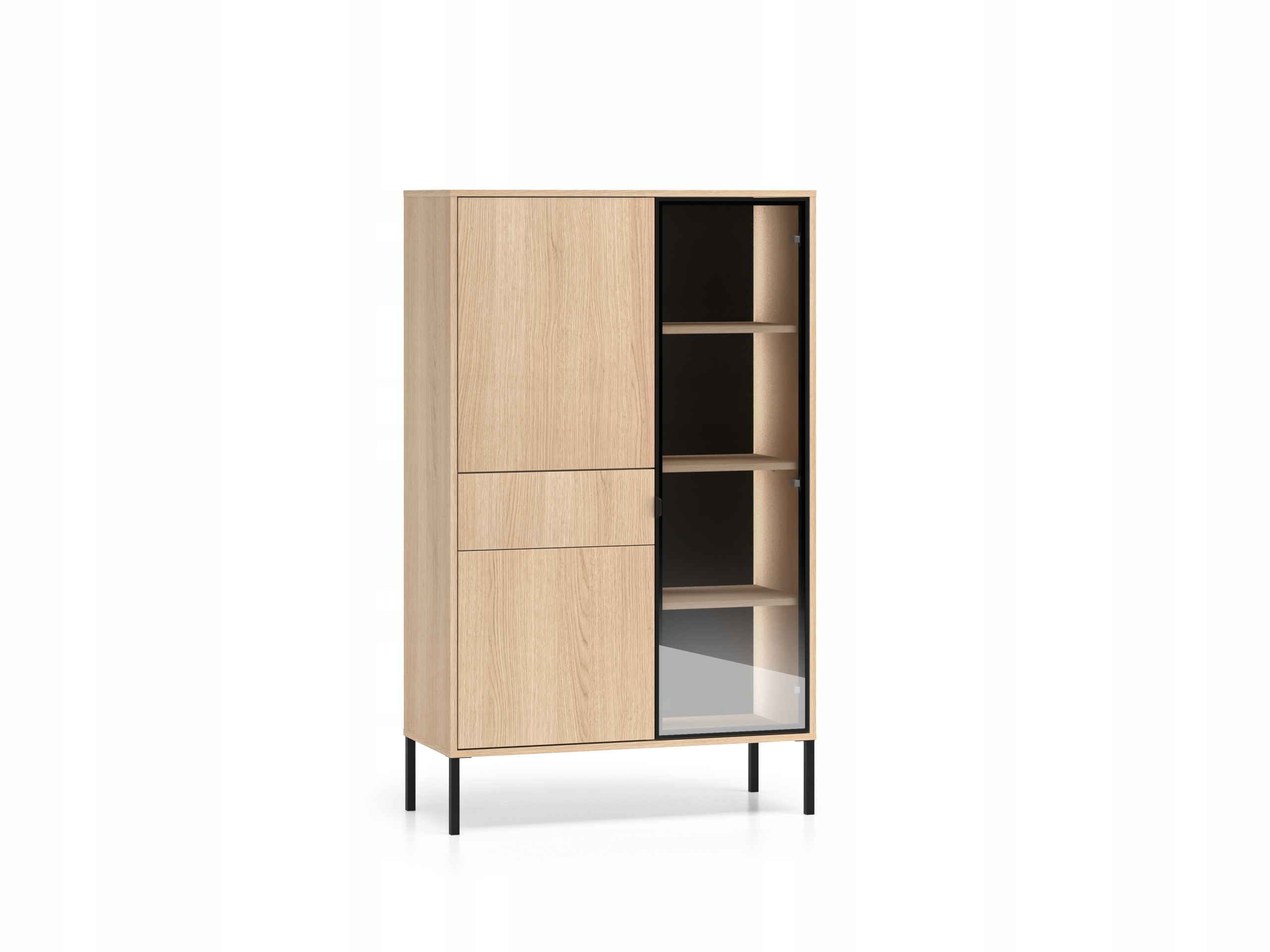 Komoda Barnee 01 Dub Lindberg 91.6 cm – Prostorná komoda do obývacího pokoje ložnice