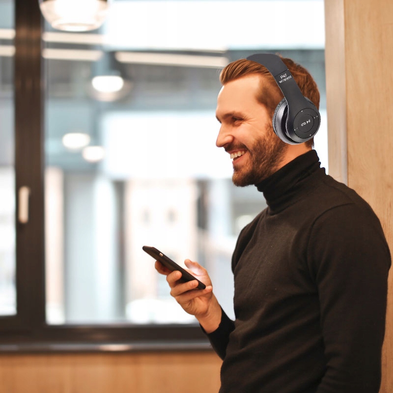 SŁUCHAWKI BEZPRZEWODOWE P47 BLUETOOTH MIKROFON MP3 Model P47