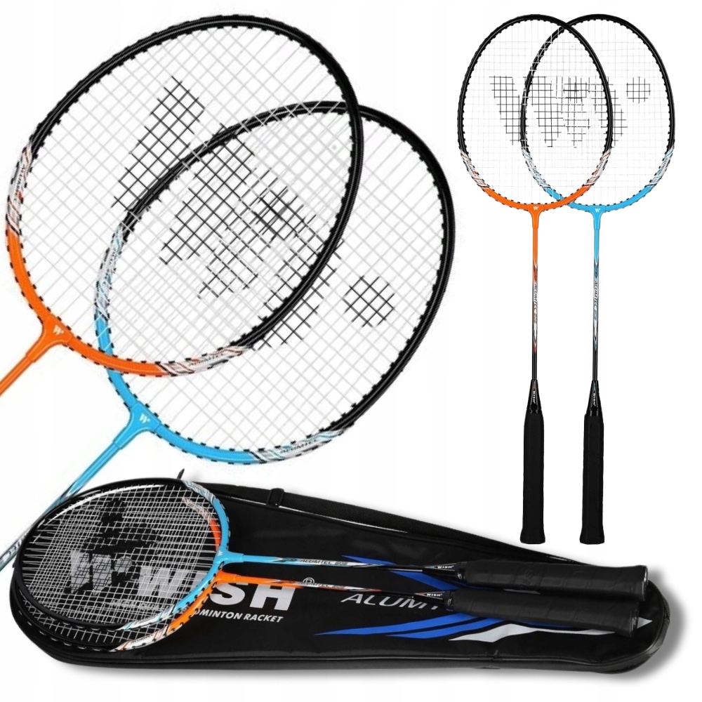 Zestaw do badmintona Wish 2 paletki pokrowiec Dwuosobowy dla początkujących