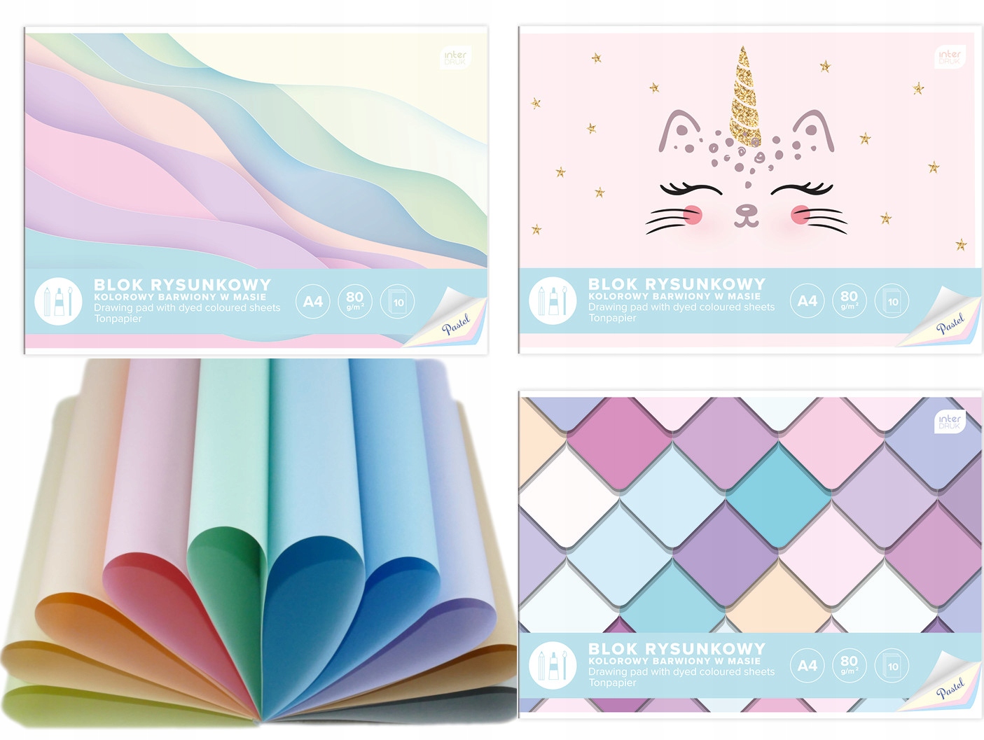 

Interdruk blok rysunkowy kolorowy A4 pastelowy