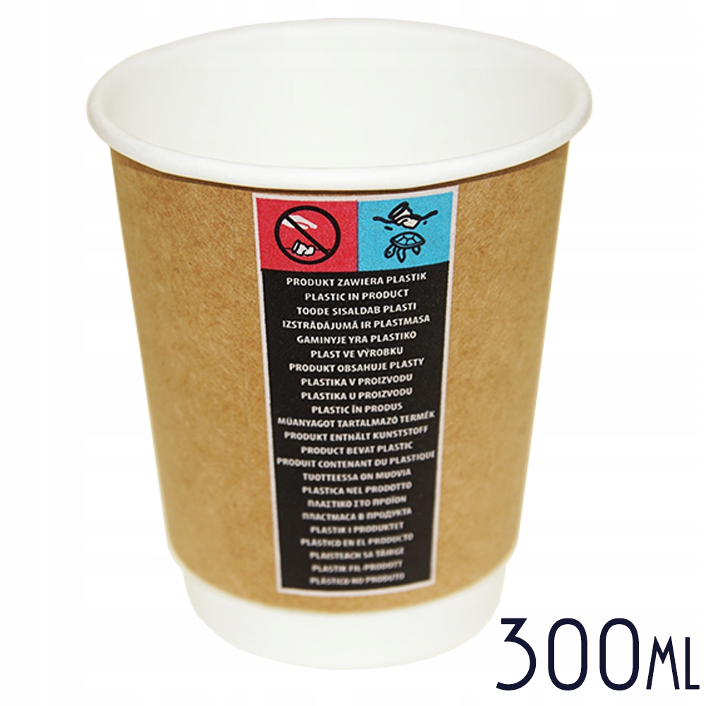 

Kubek do kawy Termiczny brązowy 300ml papier 25szt