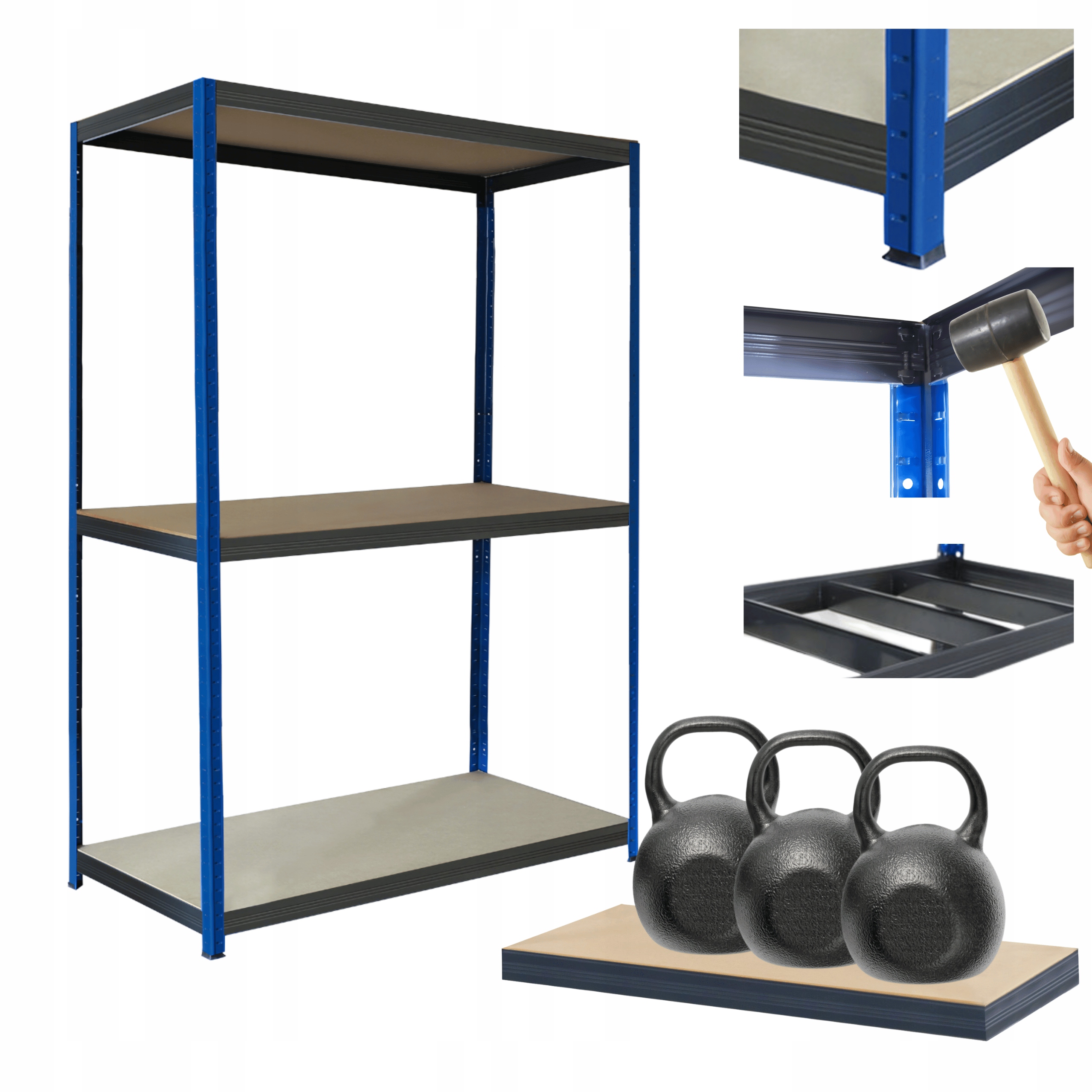 Kovový skladový regál a stojan Helios 90x110x60 cm 3Px350 kg