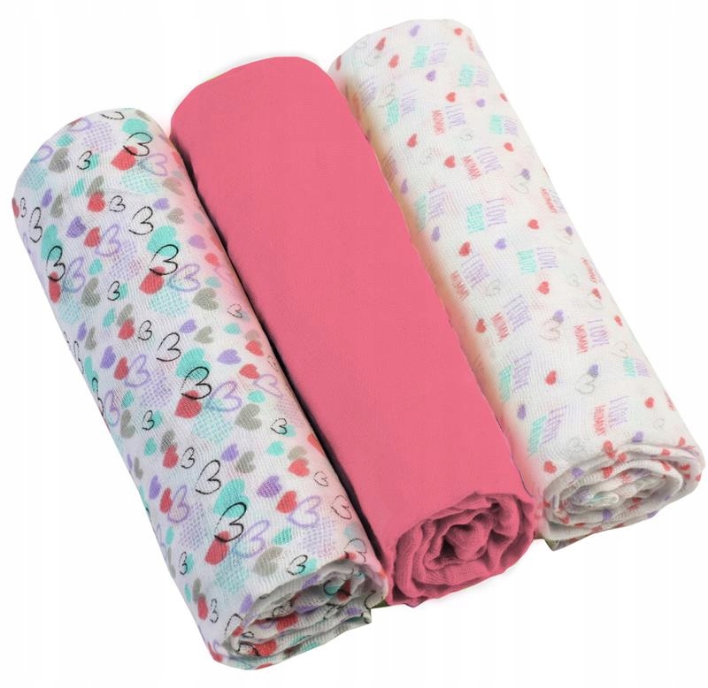 

Babyono Pieluszki Pieluchy Muślinowe 3szt Pink 348