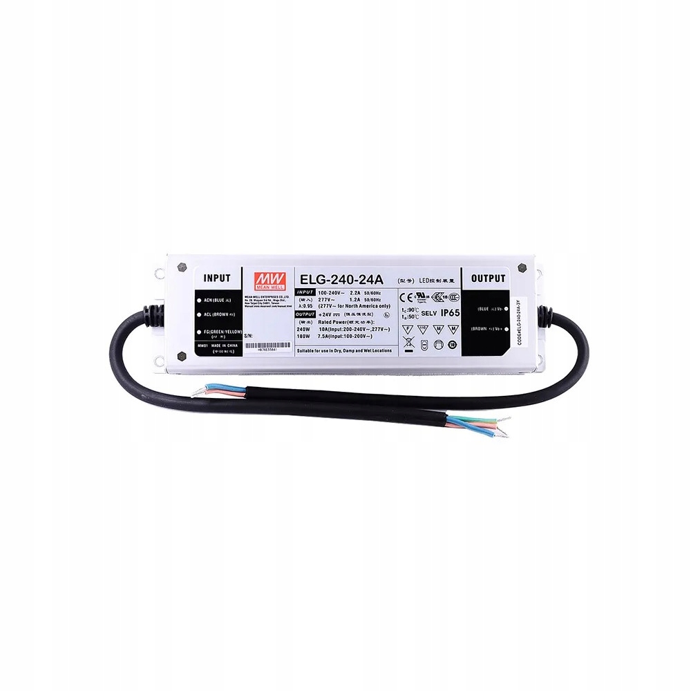 Napájací zdroj pre Led Mean Well ELG-240-24, Pfc, kovové puzdro
